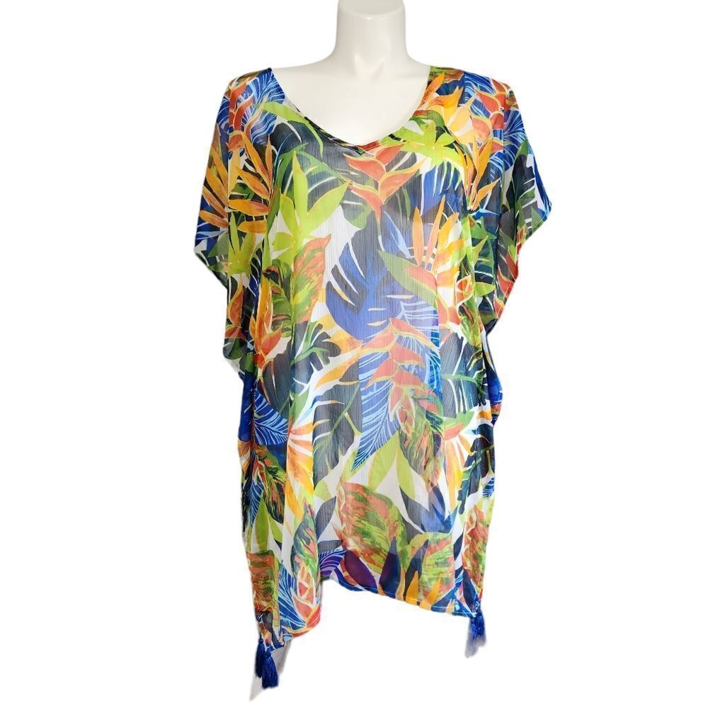 Kona Sol palm print swimsuit cover XL